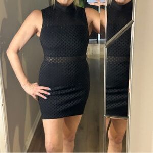 L'AGENCE Black Geometric Mini Dress